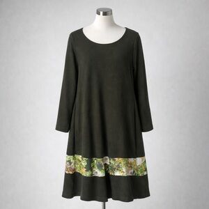 Cos Dark Olive Long Sleeve Dress